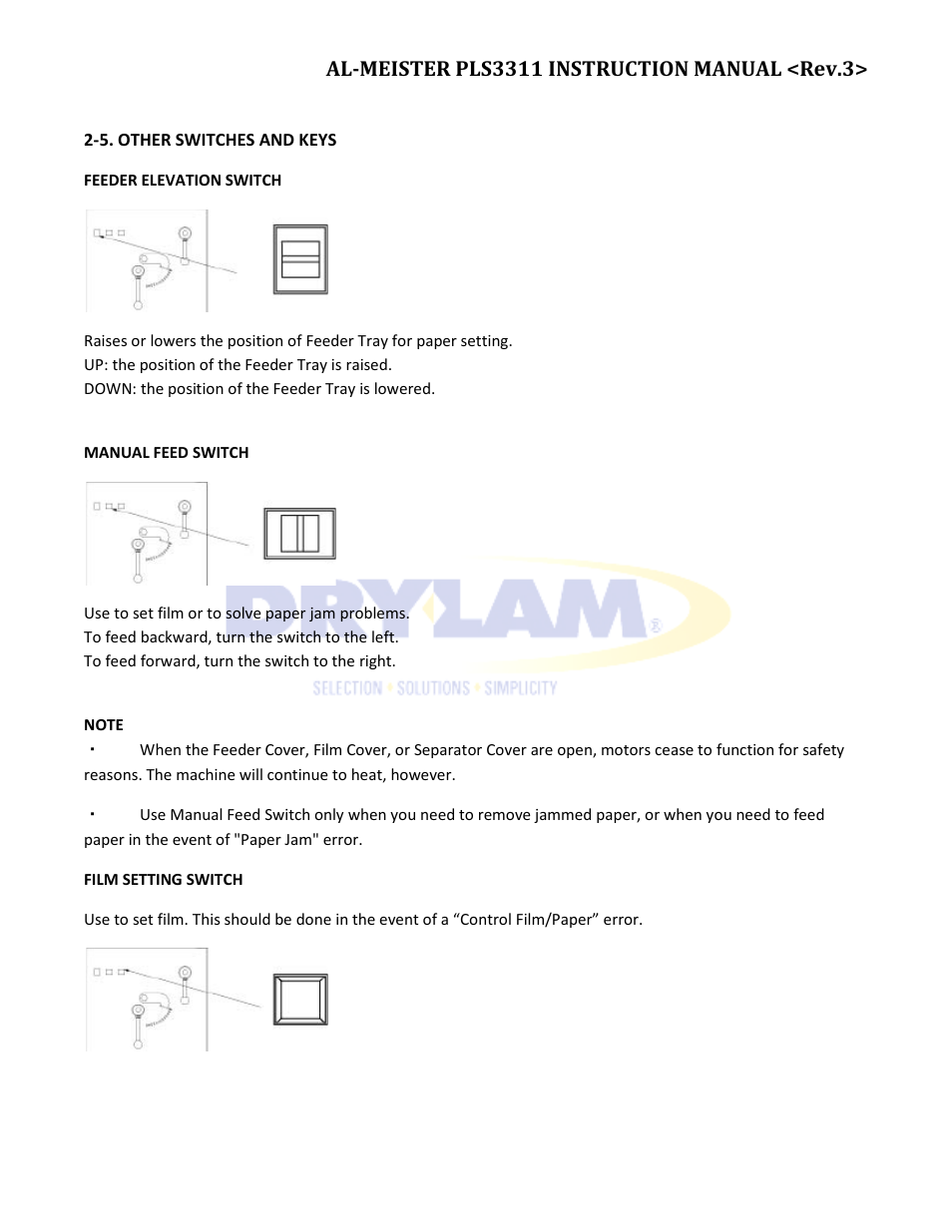 Drylam Fujipla PLS3311 User Manual | Page 14 / 59