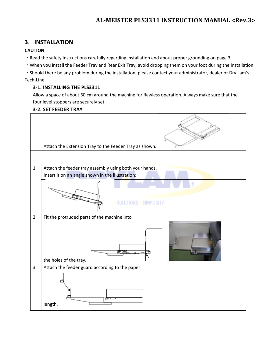 3 ． installation | Drylam Fujipla PLS3311 User Manual | Page 15 / 59