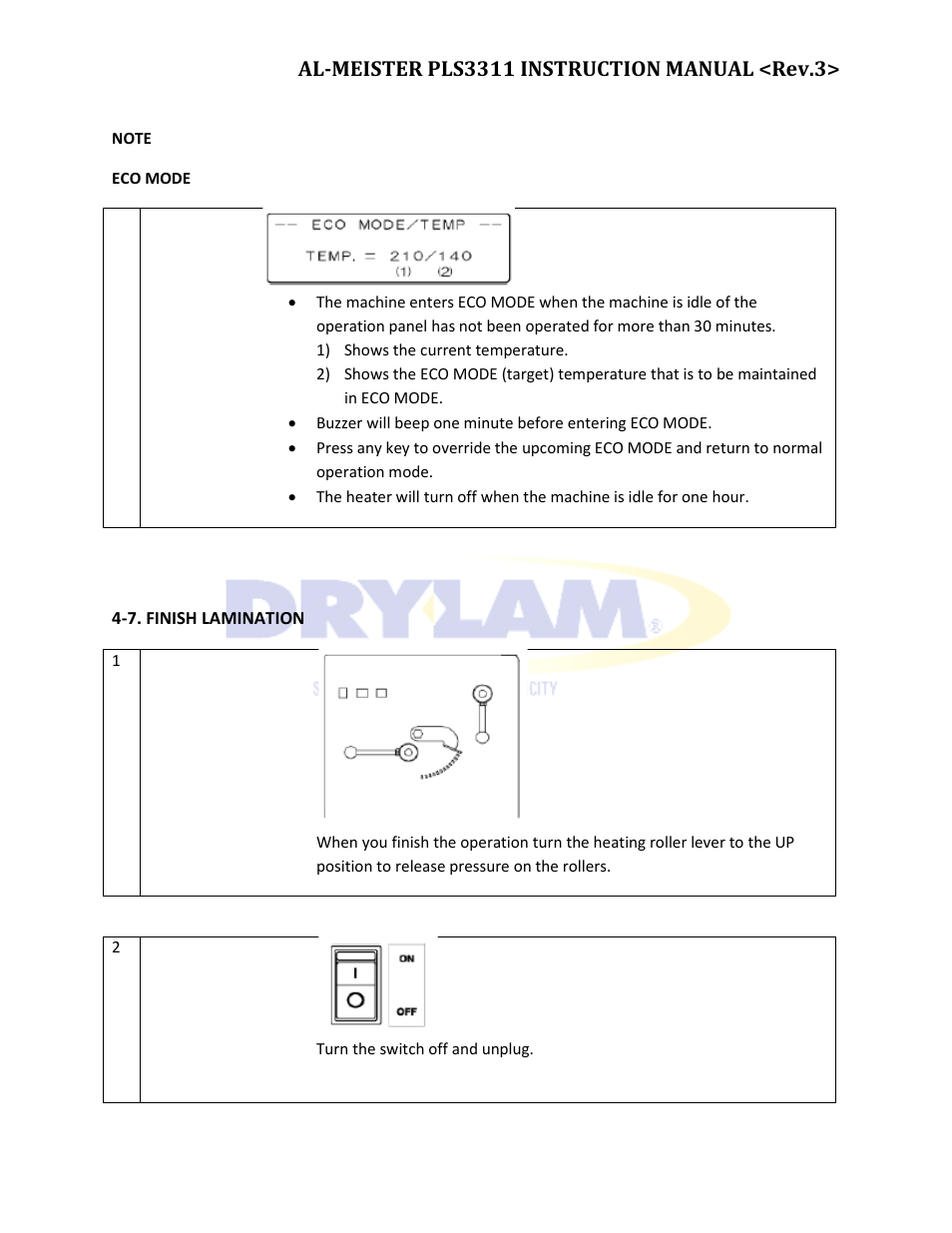 Drylam Fujipla PLS3311 User Manual | Page 28 / 59