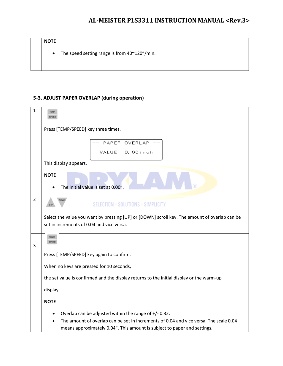Drylam Fujipla PLS3311 User Manual | Page 31 / 59