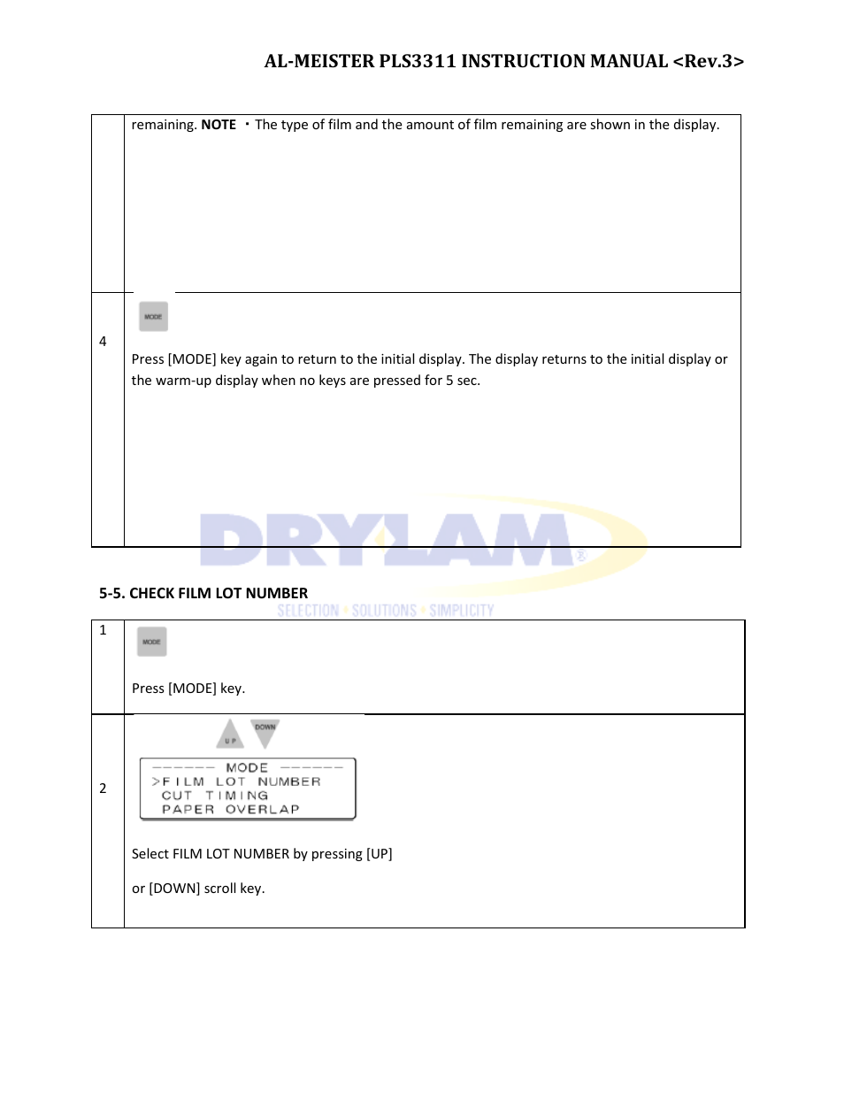 Drylam Fujipla PLS3311 User Manual | Page 33 / 59