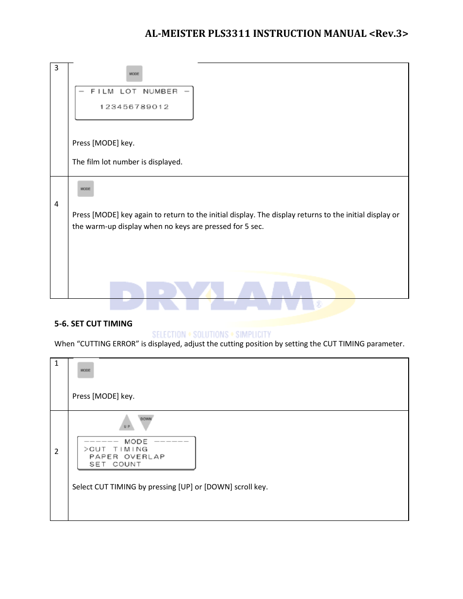 Drylam Fujipla PLS3311 User Manual | Page 34 / 59