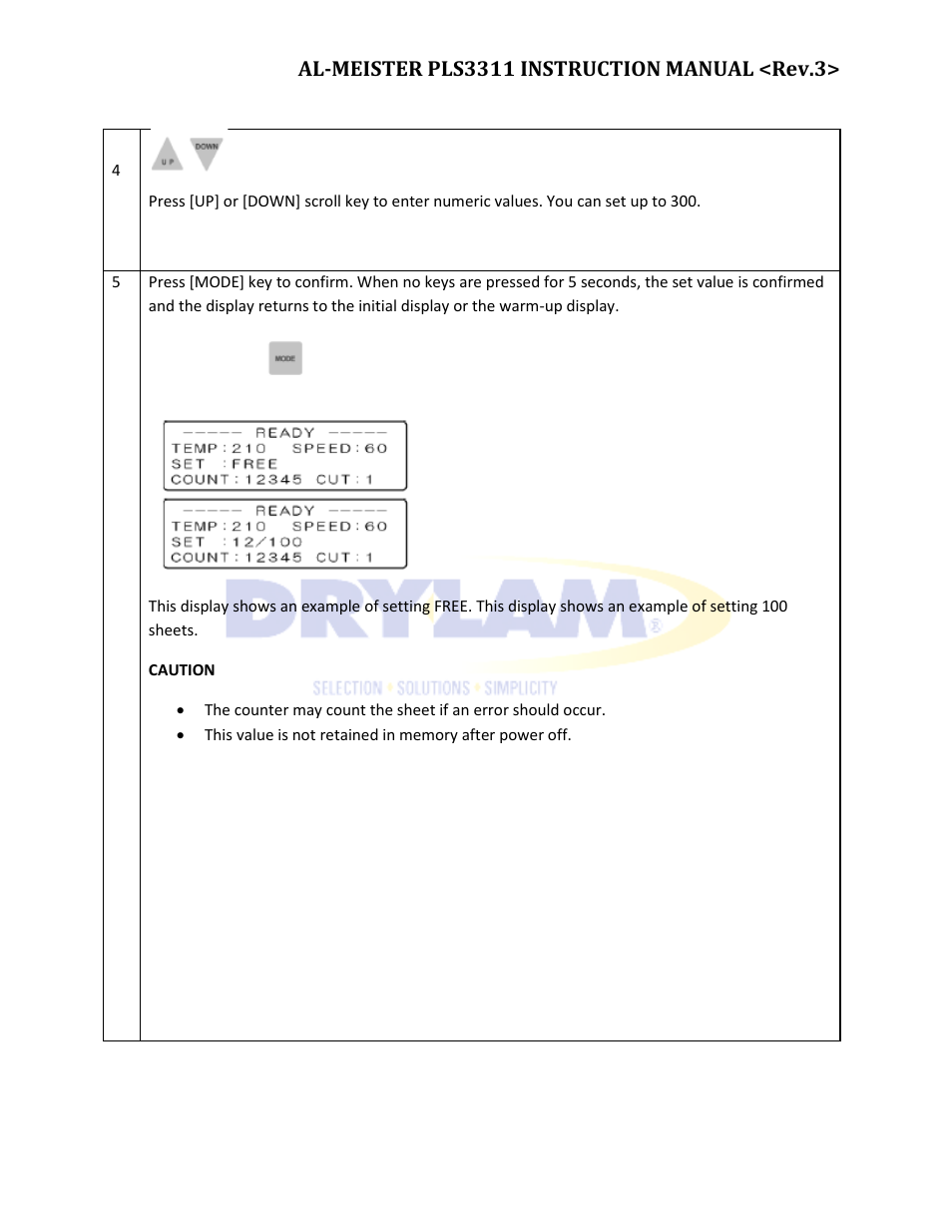 Drylam Fujipla PLS3311 User Manual | Page 38 / 59