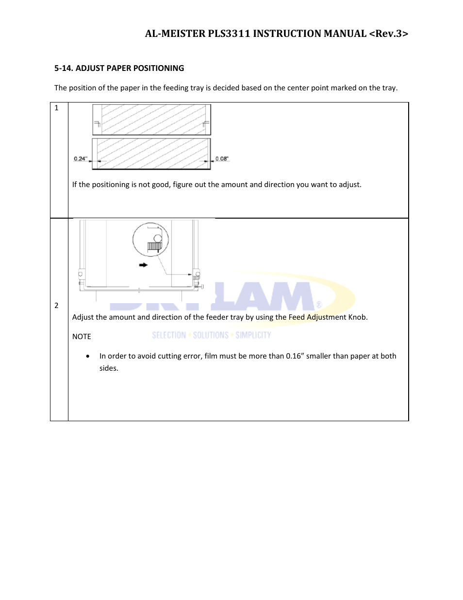 Drylam Fujipla PLS3311 User Manual | Page 48 / 59