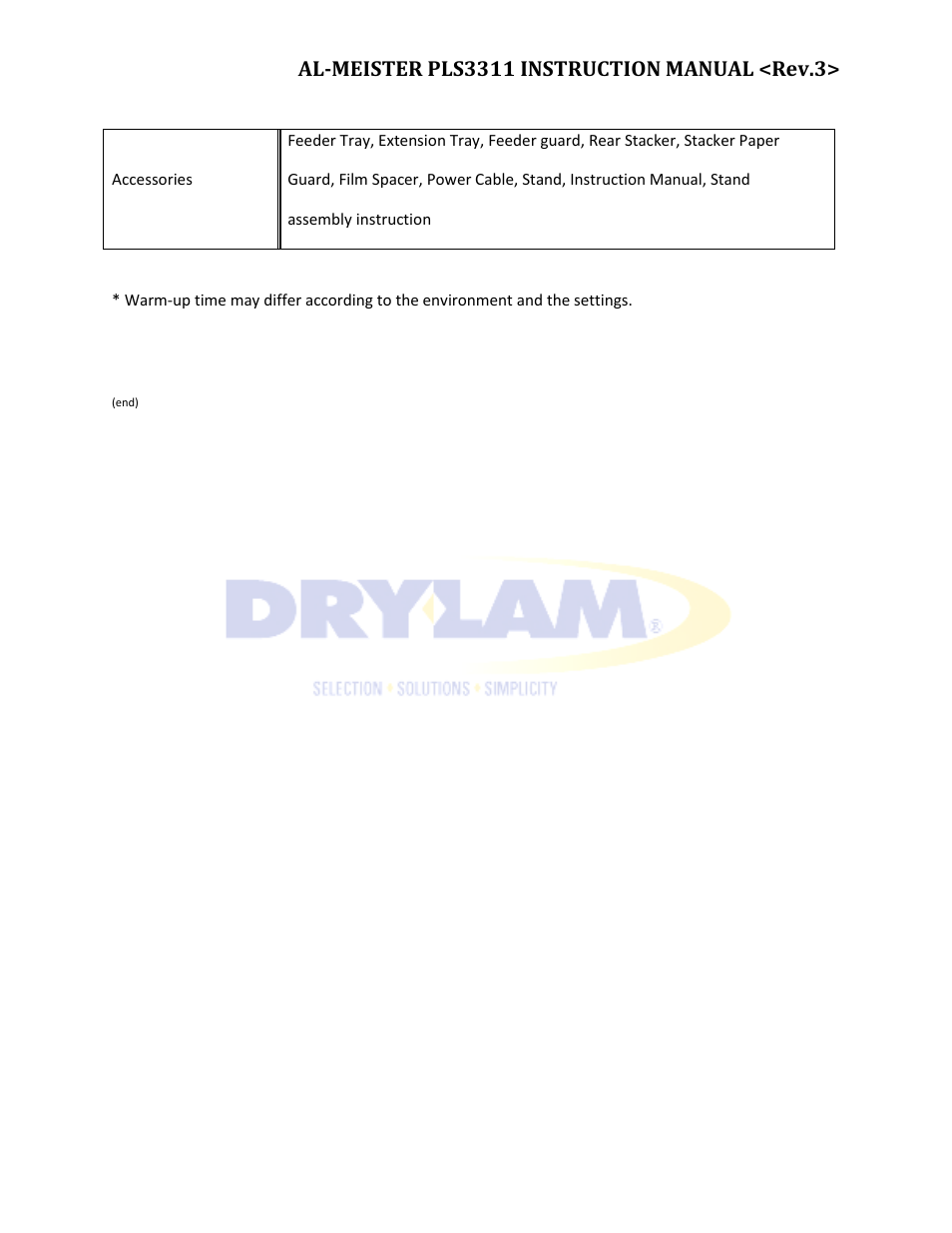 Drylam Fujipla PLS3311 User Manual | Page 59 / 59