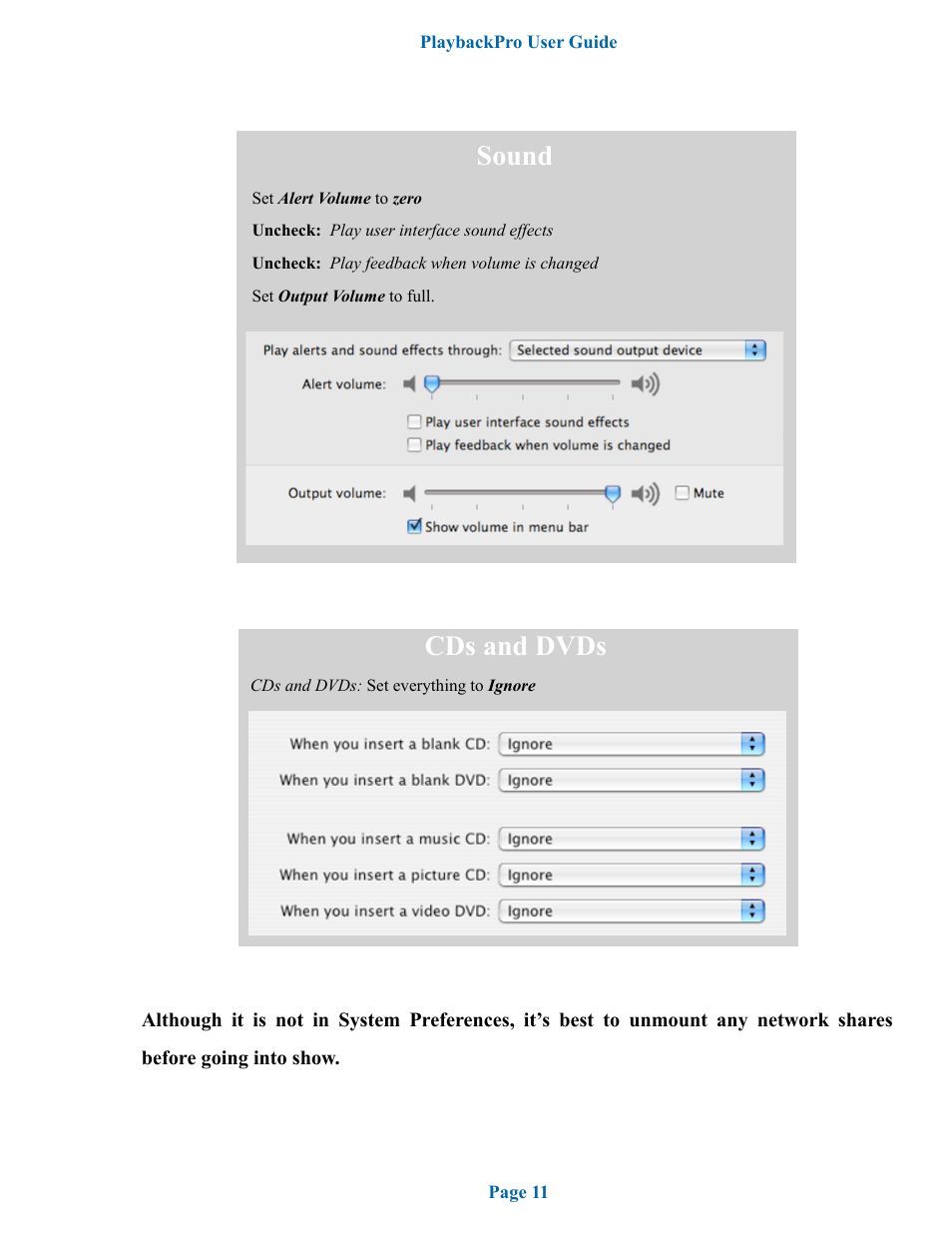 Sound cds and dvds | DT Videolabs PlaybackPro User Manual | Page 12 / 12