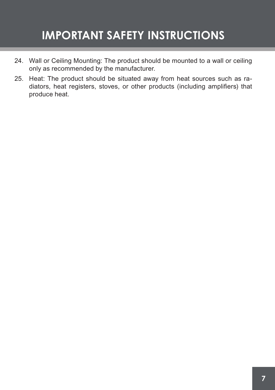 Important safety instructions | COBY electronic DP-562 User Manual | Page 7 / 44