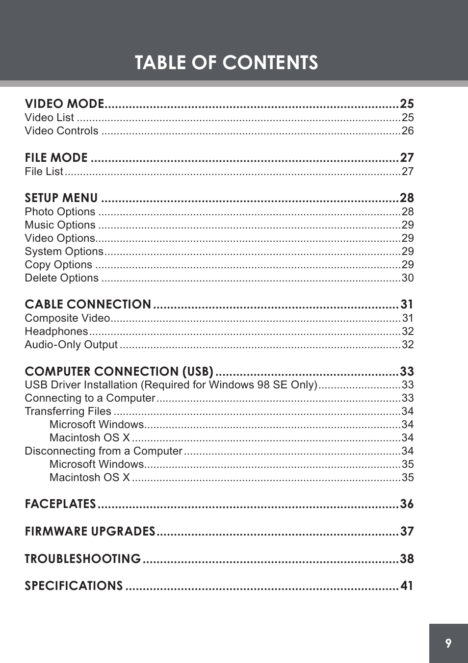 COBY electronic DP-562 User Manual | Page 9 / 44