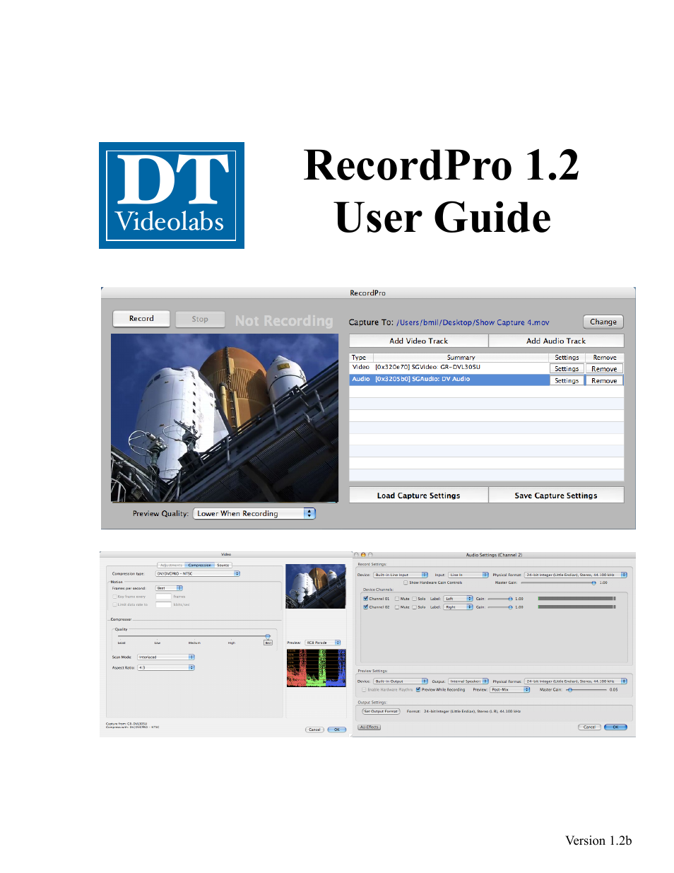 DT Videolabs RecordPro User Manual | 3 pages