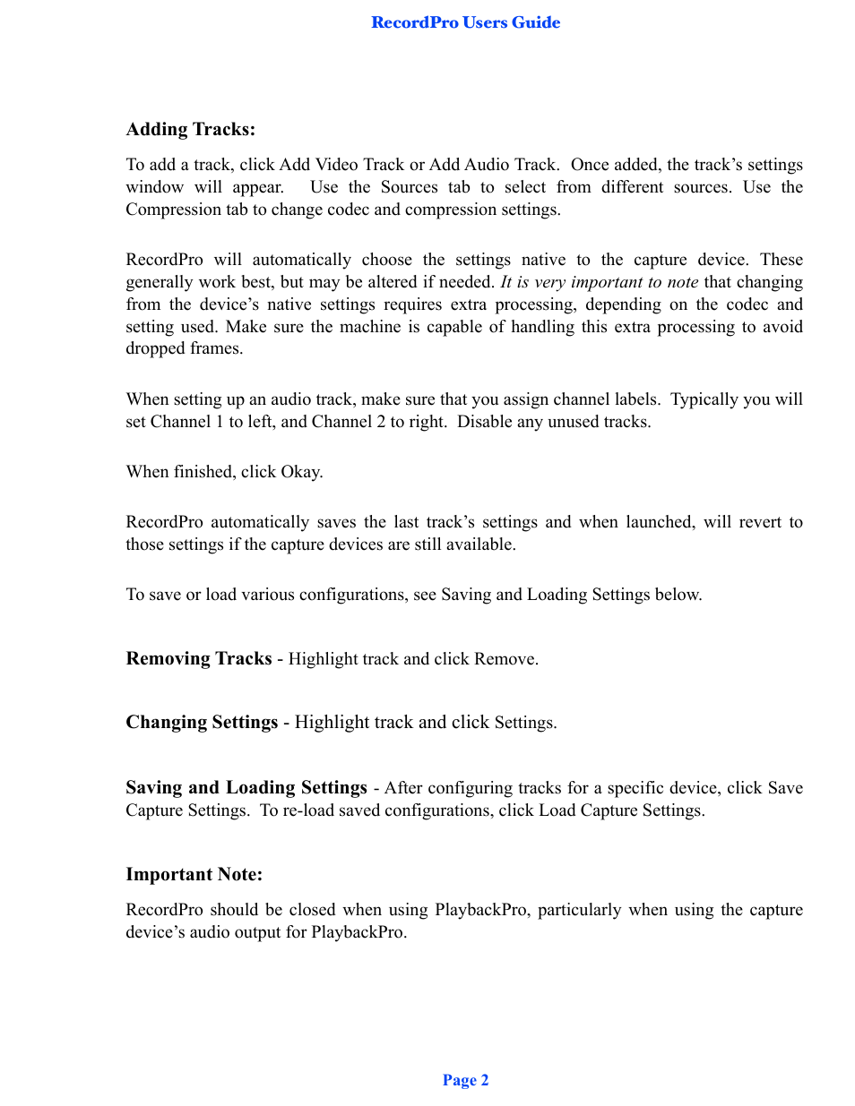 DT Videolabs RecordPro User Manual | Page 3 / 3