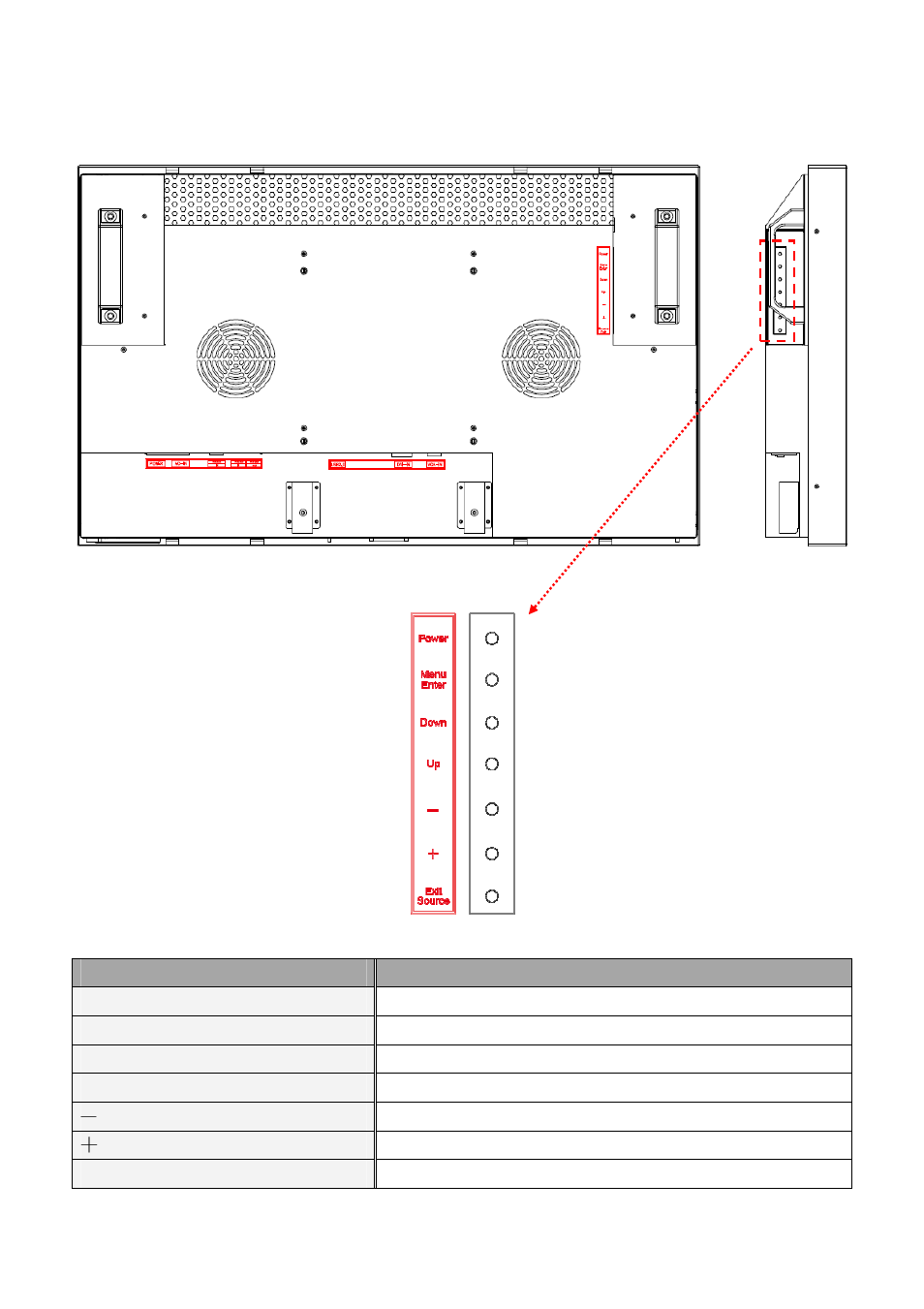 Using the rear panel controls | DynaScan 32″ 2500 nit Professional High Brightness LCD DS321LR4 User Manual | Page 20 / 32