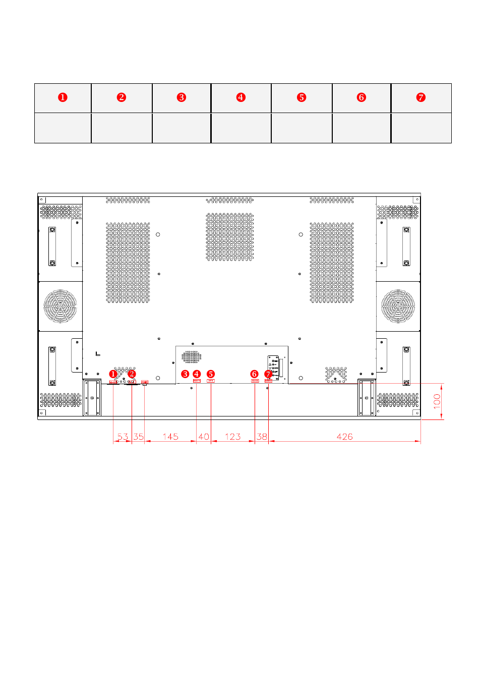 Connector positions | DynaScan 47″ 3000 nit High Brightness LCD with Narrow Bezel DS471LT4 User Manual | Page 16 / 34