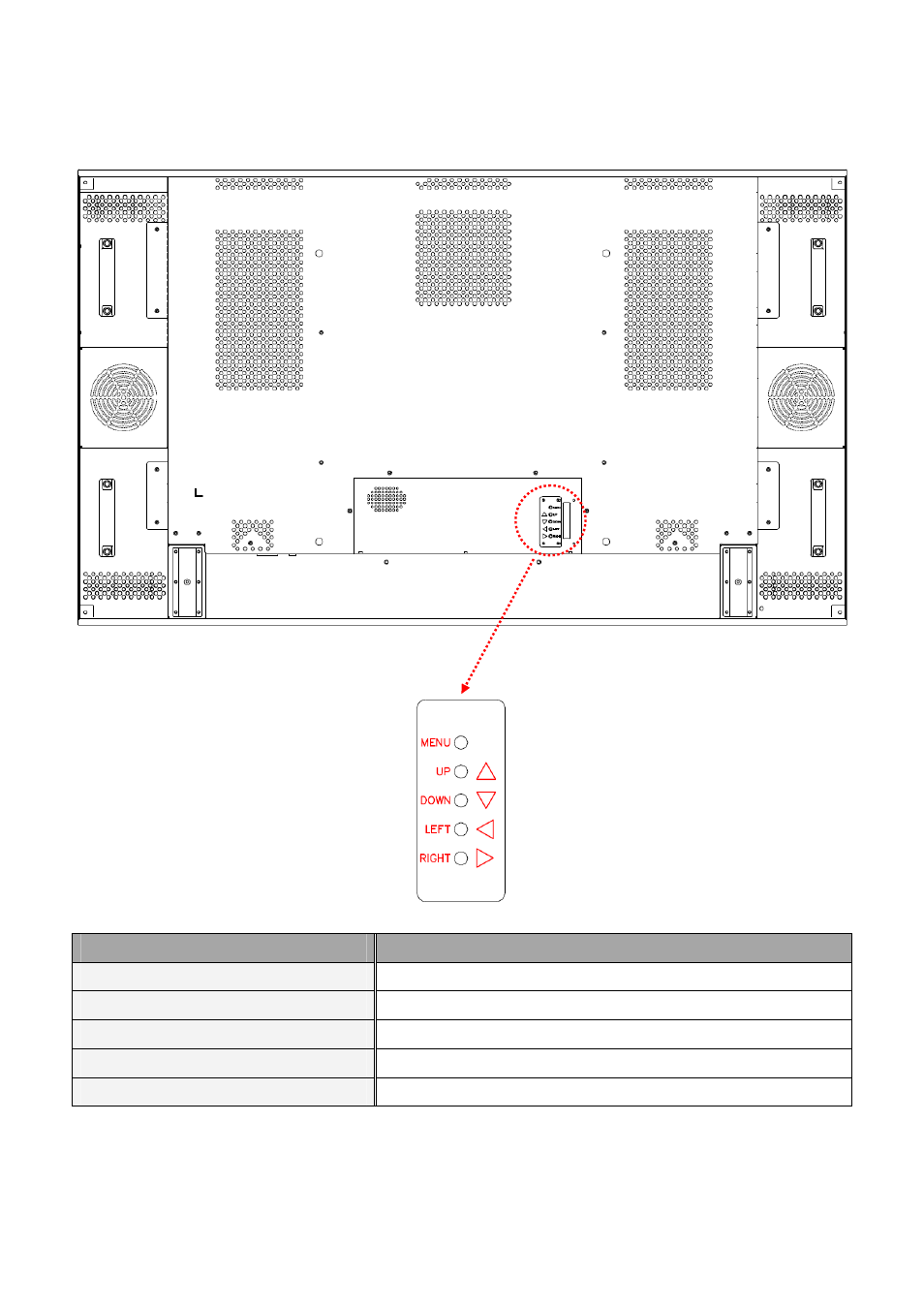 Using the rear panel controls | DynaScan 47″ 3000 nit High Brightness LCD with Narrow Bezel DS471LT4 User Manual | Page 21 / 34