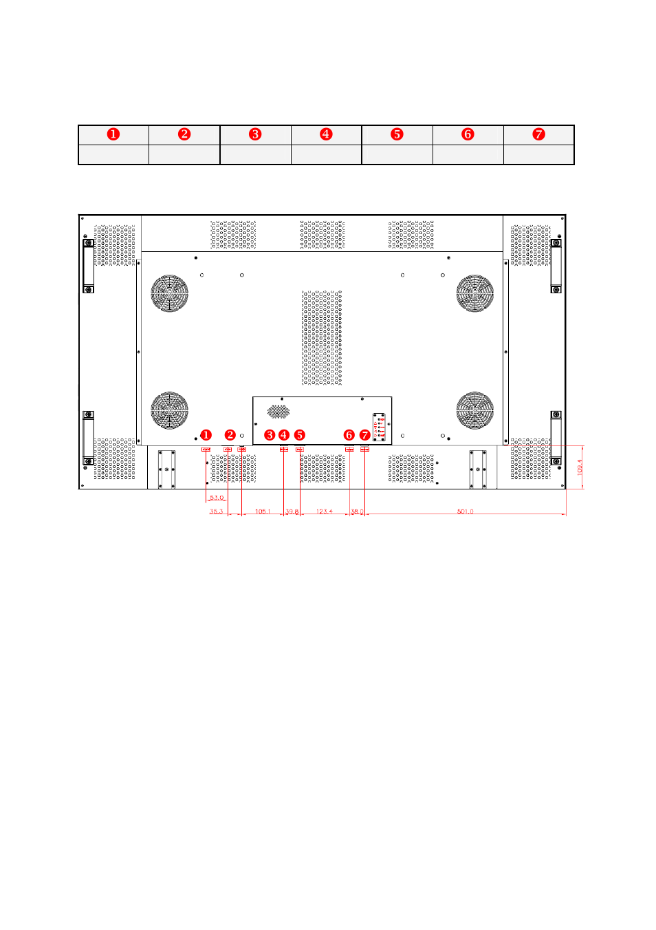 Connector positions | DynaScan 55″ 3000 nit High Brightness LCD with Super Narrow Bezel DS551LX4 User Manual | Page 14 / 29