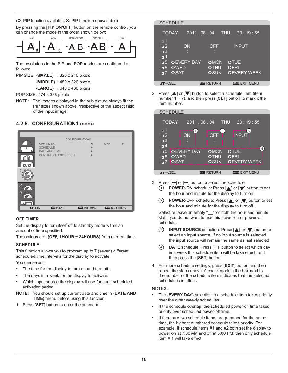 Configuration1 menu | DynaScan 46″ Video Wall Super Narrow Bezel LCD DS46LX2 User Manual | Page 27 / 44