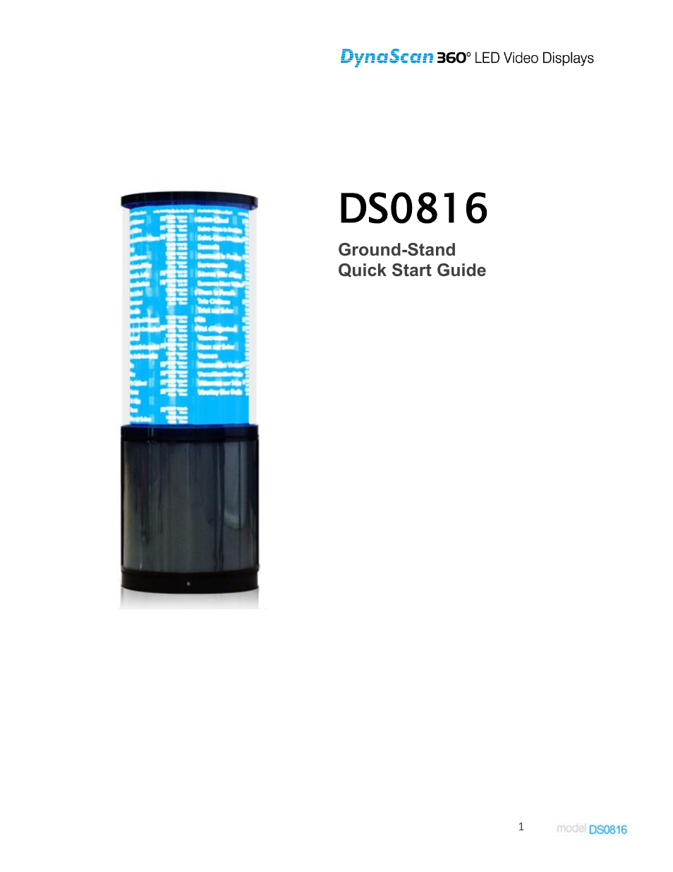 DynaScan Indoor 360 Degree LED Video Display DS0816 User Manual | 27 pages