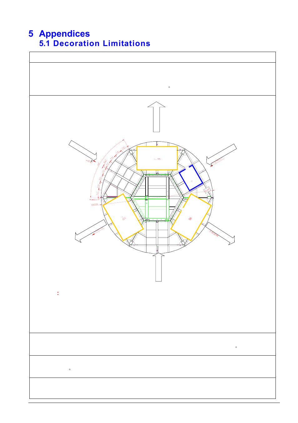 5 appendices, Ds3522, 1 decoration limitations | Ventilation at each side of the hexangular base | DynaScan Outdoor 360 Degree LED Video Display DS3522 User Manual | Page 21 / 29