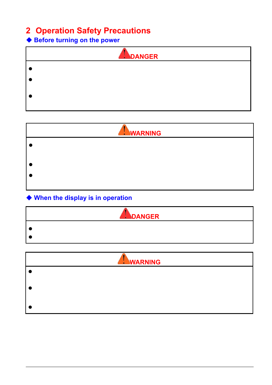 2 operation safety precautions | DynaScan Outdoor 360 Degree LED Video Display DS3522 User Manual | Page 4 / 29