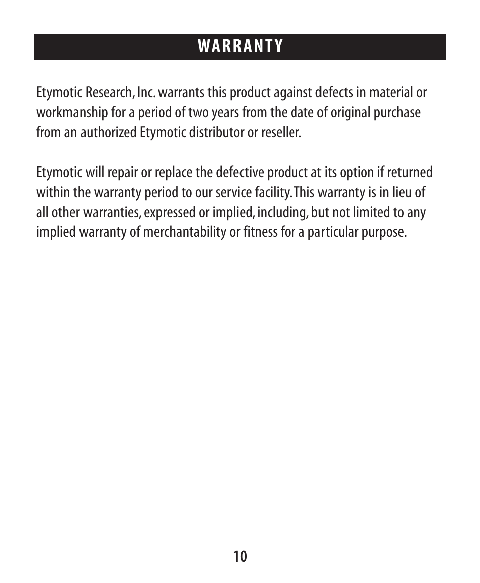 Etymotic ER•4® microPro® Earphones User Manual | Page 11 / 62