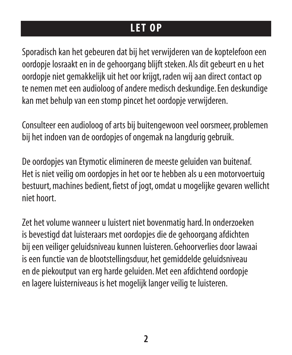 Etymotic ER•4® microPro® Earphones User Manual | Page 33 / 62