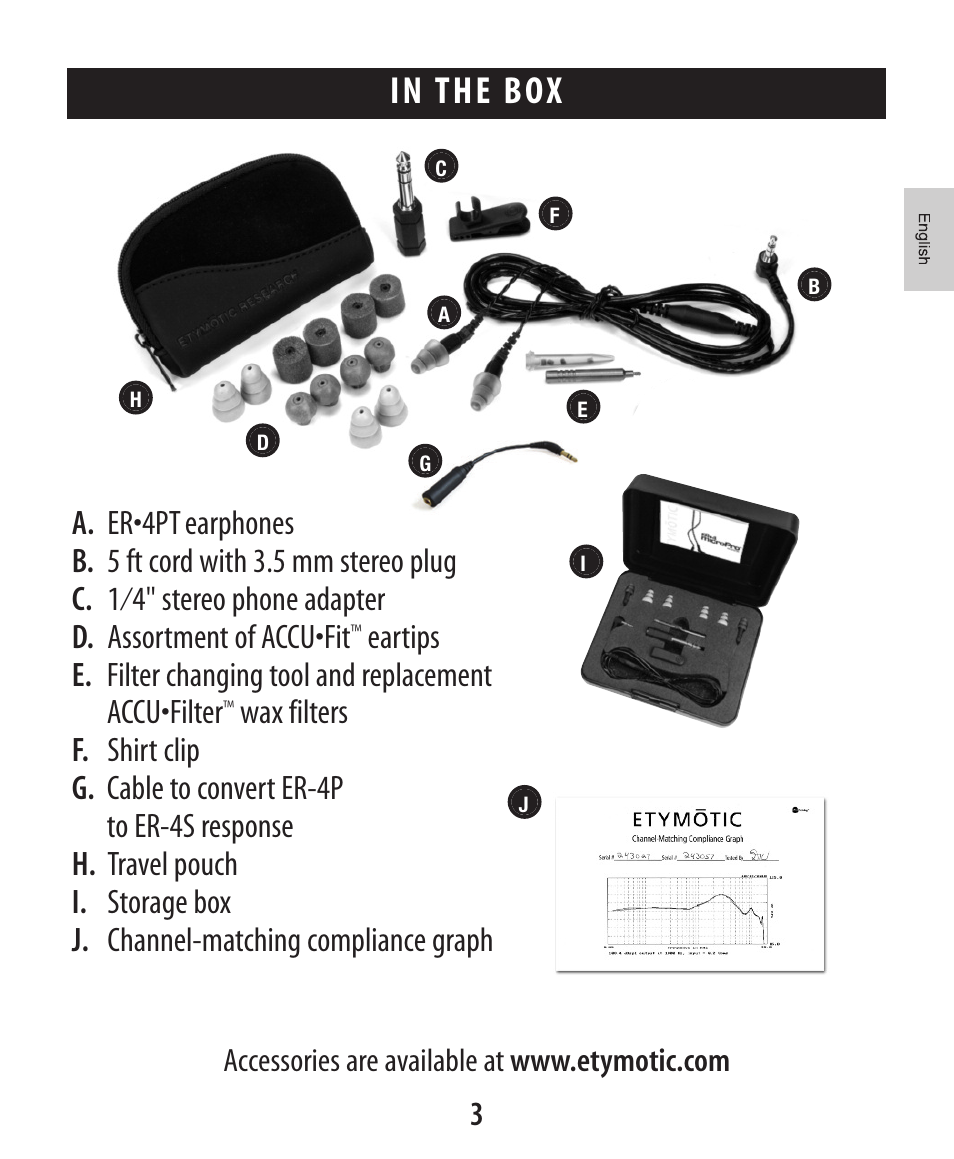 About et ymotic research, About et ymotic research in the box | Etymotic ER•4® microPro® Earphones User Manual | Page 4 / 62