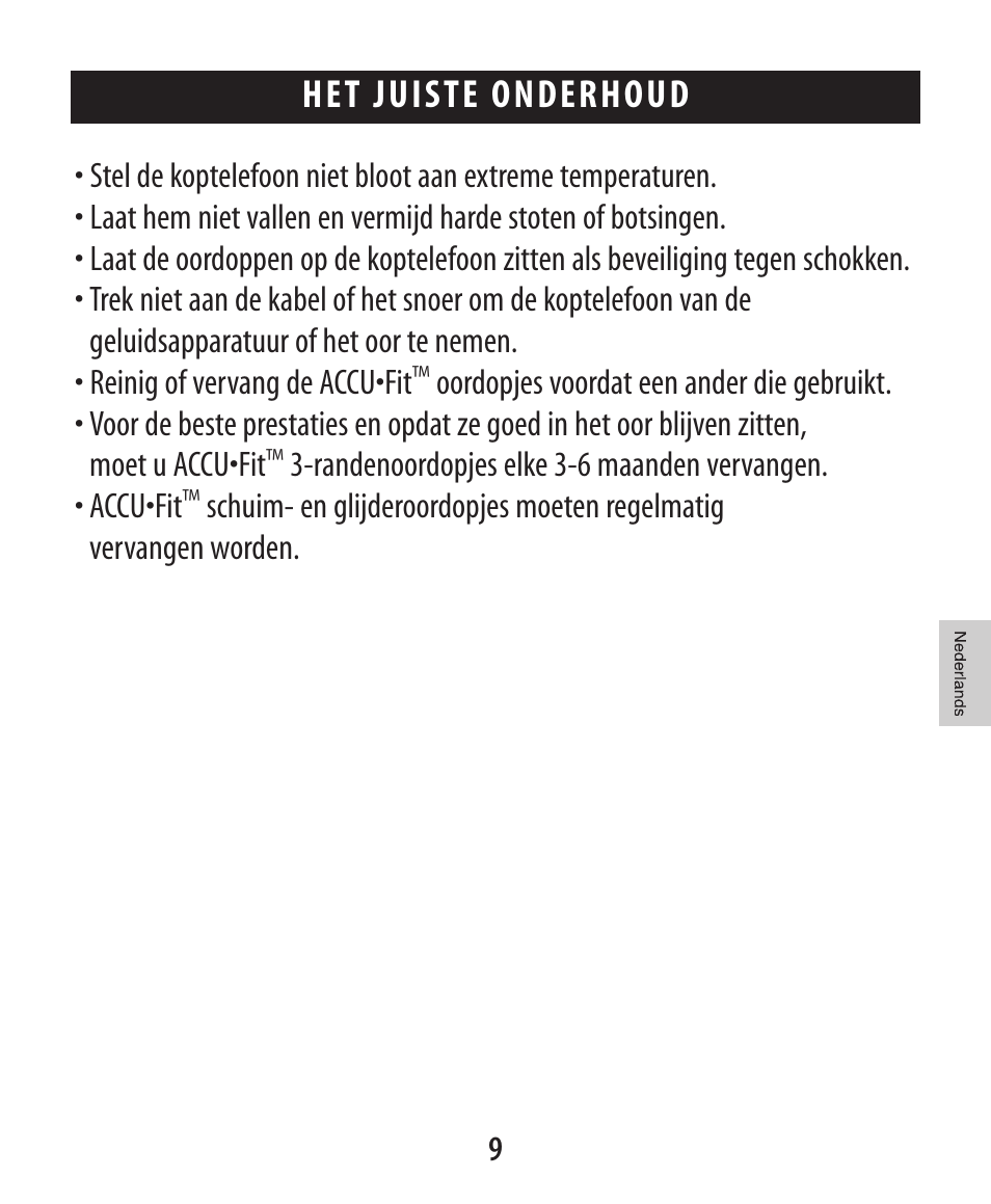 About et ymotic research het juiste onderhoud | Etymotic ER•4® microPro® Earphones User Manual | Page 40 / 62