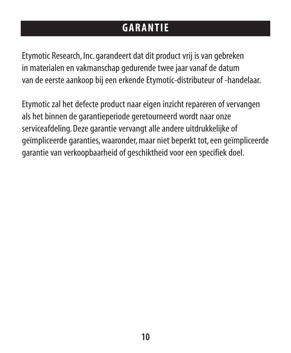 Etymotic ER•4® microPro® Earphones User Manual | Page 41 / 62