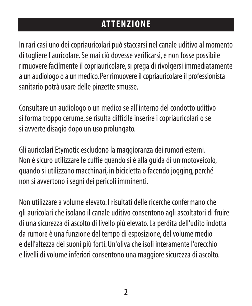Etymotic ER•4® microPro® Earphones User Manual | Page 43 / 62