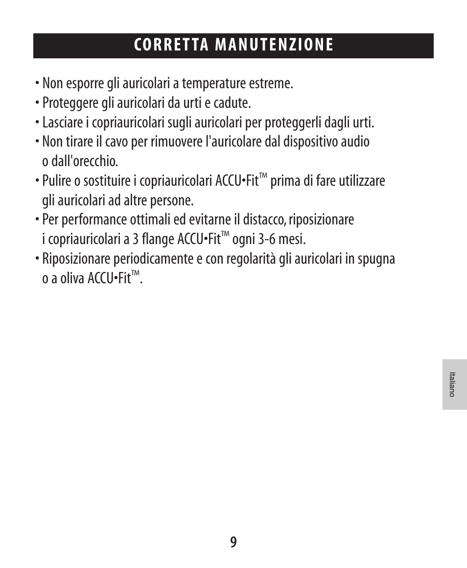 About et ymotic research corret ta manutenzione | Etymotic ER•4® microPro® Earphones User Manual | Page 50 / 62