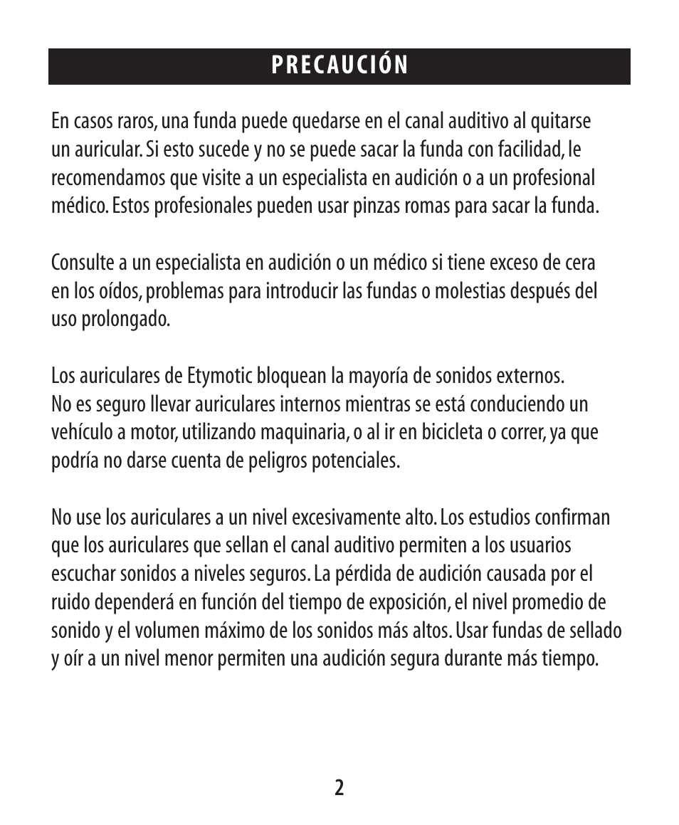 Etymotic ER•4® microPro® Earphones User Manual | Page 53 / 62