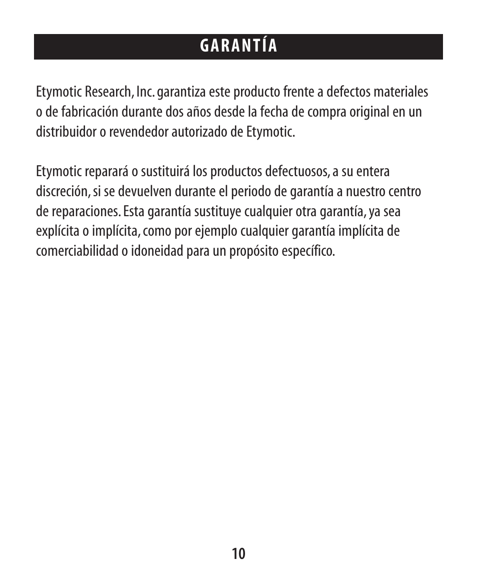 Etymotic ER•4® microPro® Earphones User Manual | Page 61 / 62