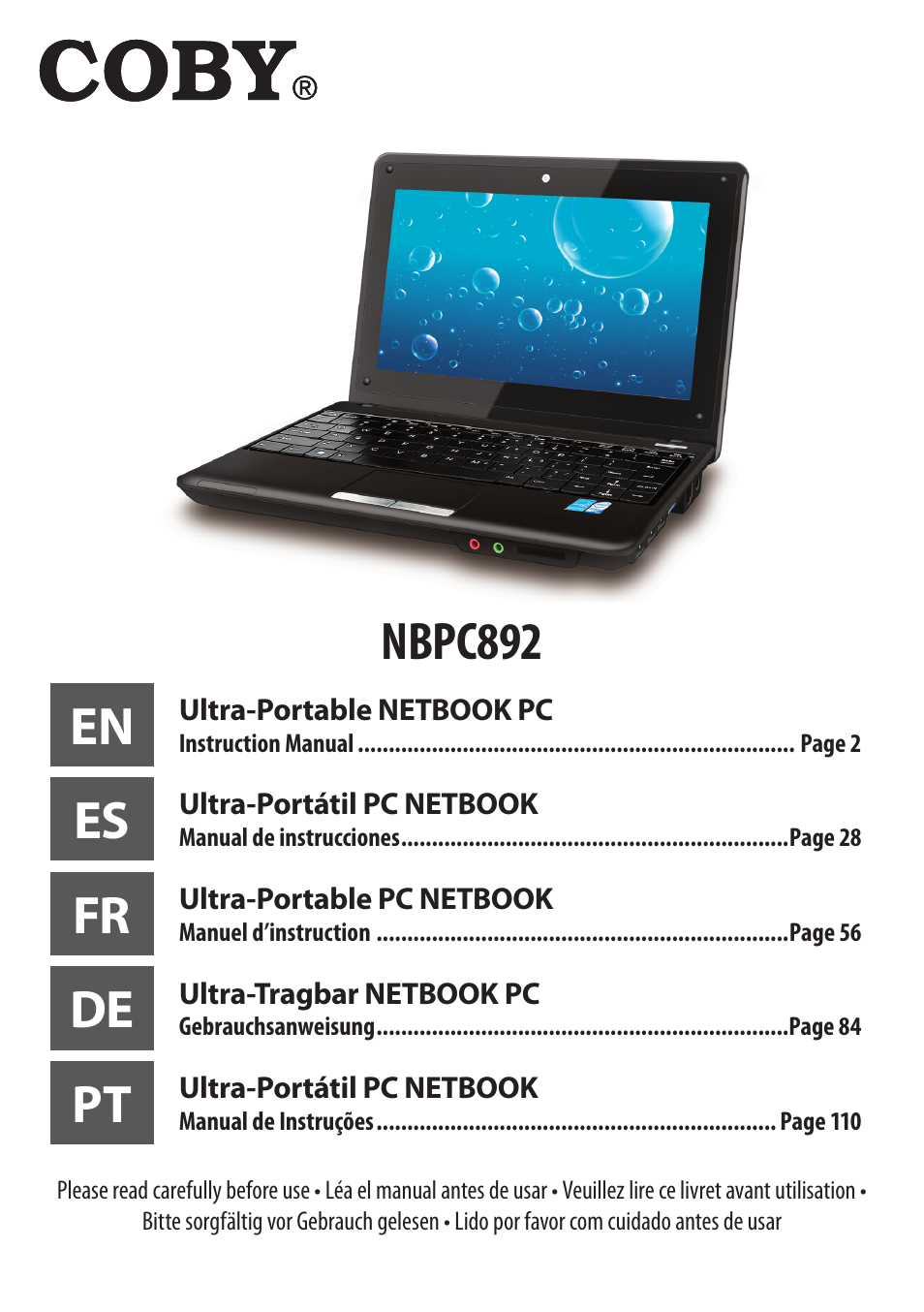 COBY electronic NBPC892 User Manual | 138 pages