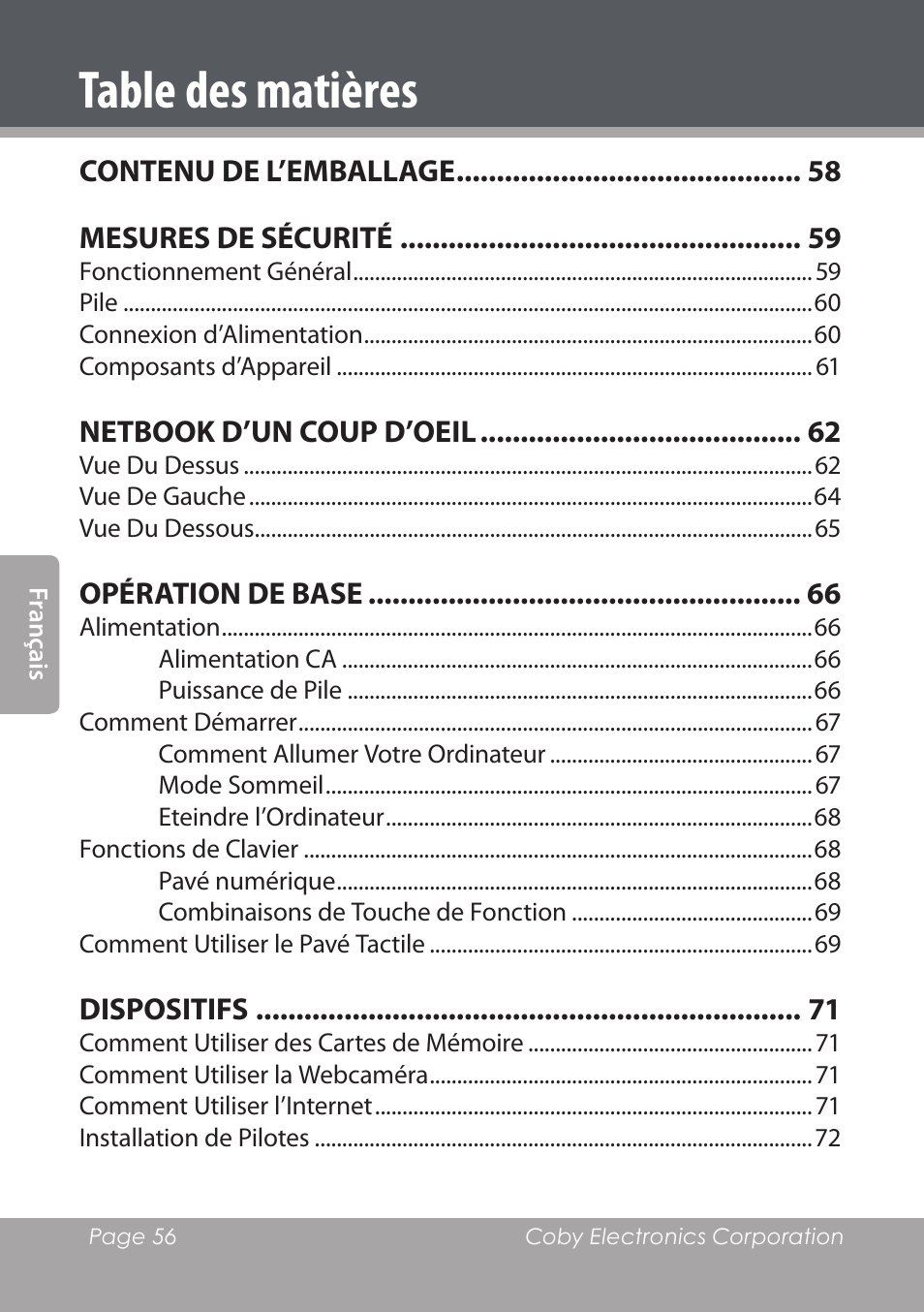 COBY electronic NBPC892 User Manual | Page 56 / 138