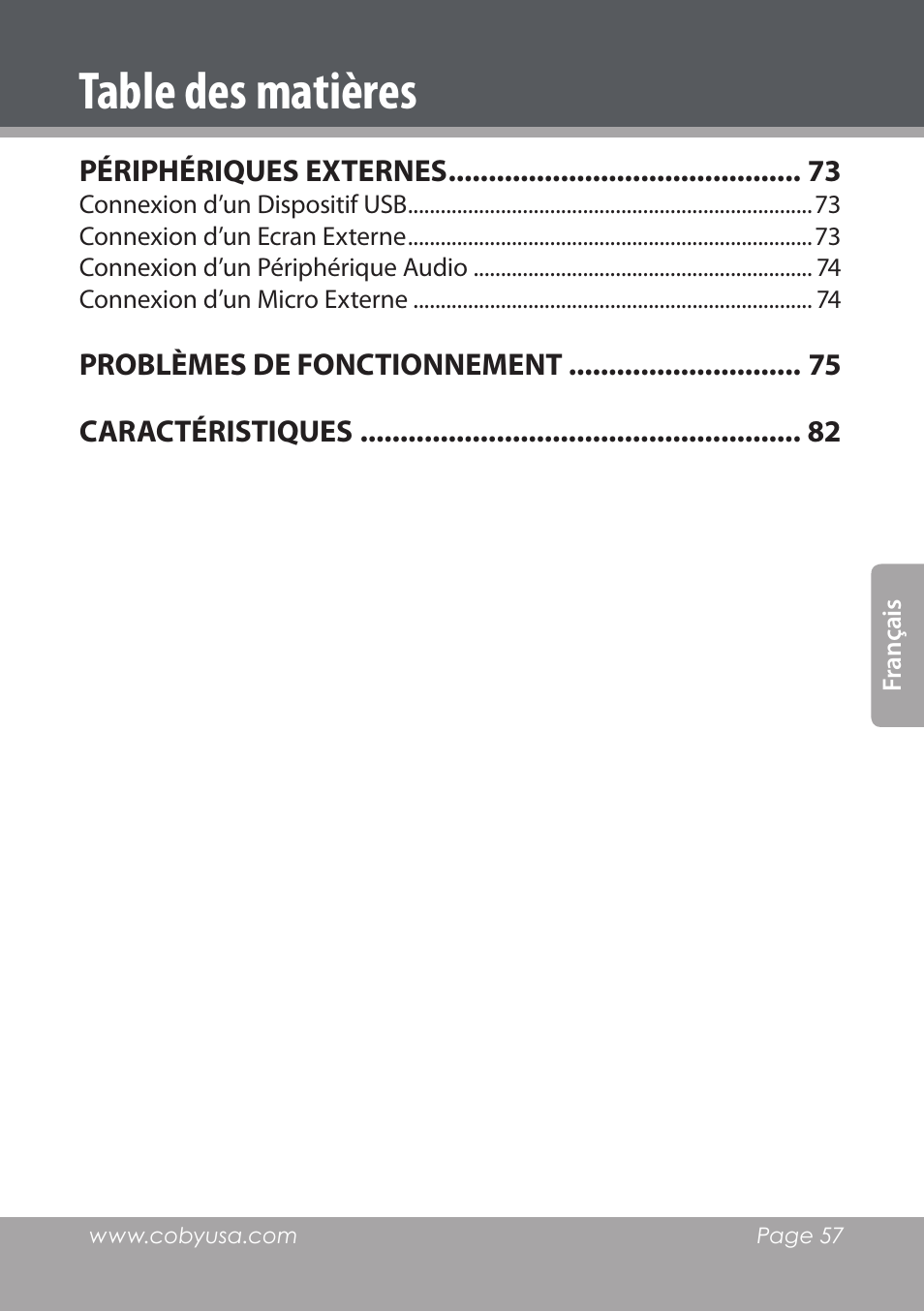 COBY electronic NBPC892 User Manual | Page 57 / 138