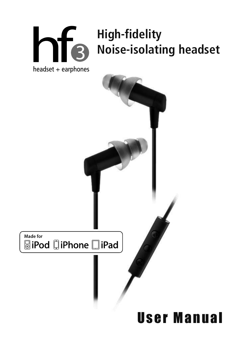 Etymotic hf3 Earphones + Headset User Manual | 12 pages