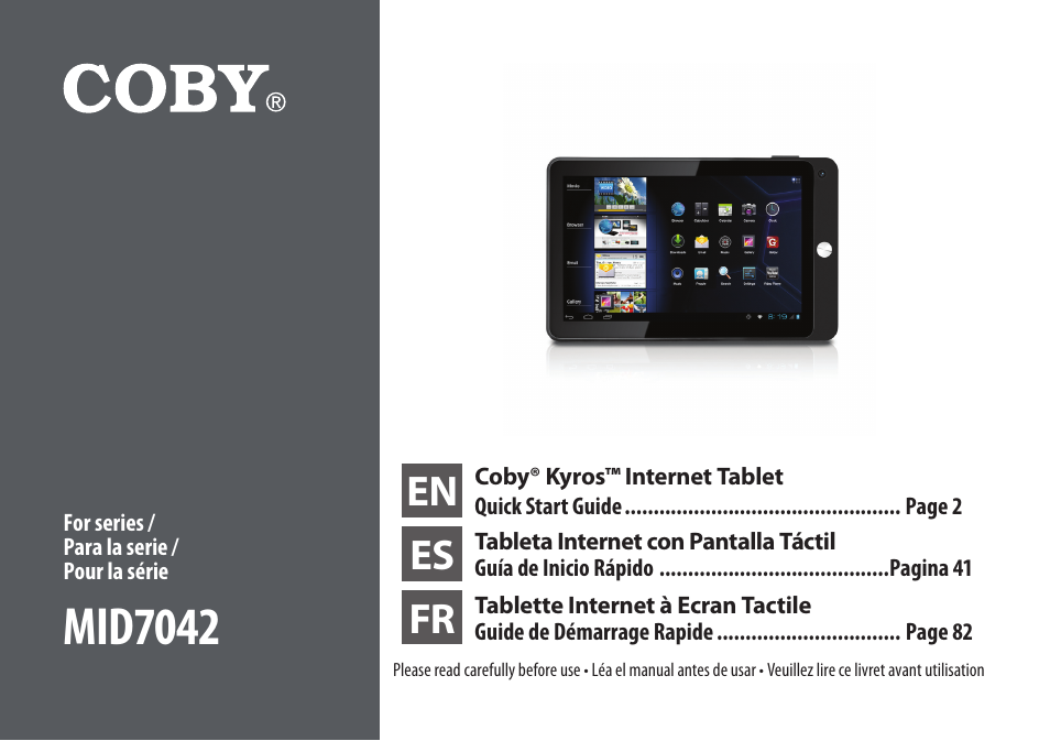 COBY electronic KYROS MID7042 User Manual | 124 pages
