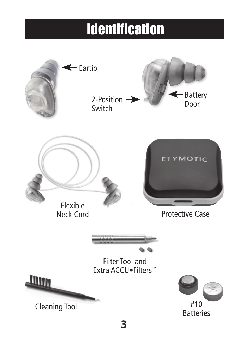 Identification | Etymotic MP•9-15 Music•PRO® Electronic User Manual | Page 3 / 12