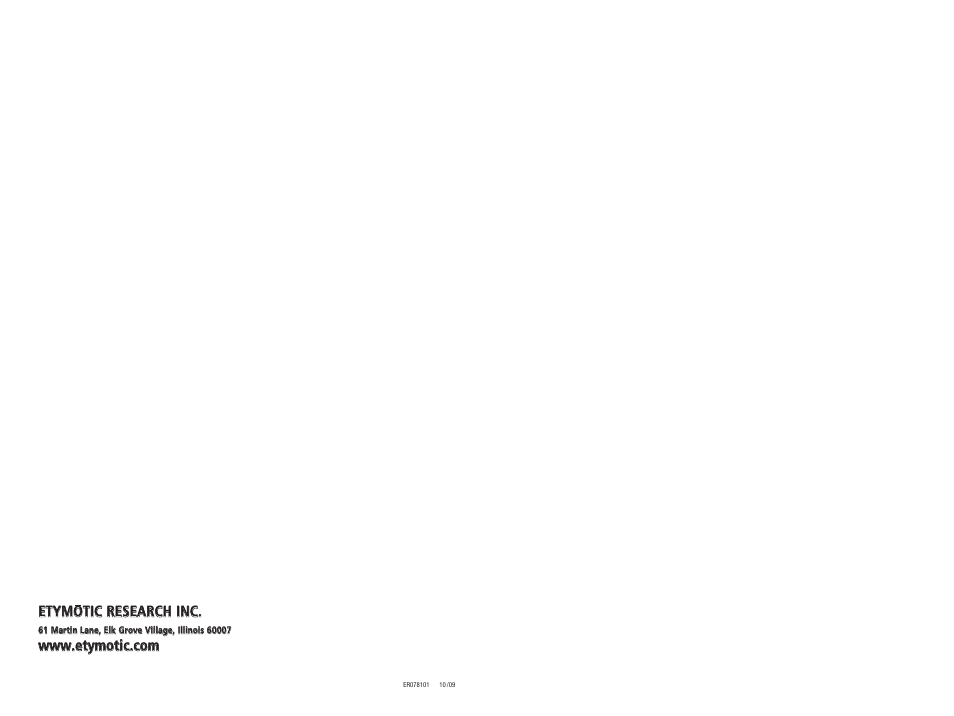 Etymotic ER•200 Personal Noise Dosimeter User Manual | Page 11 / 11