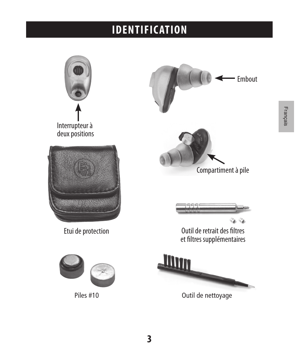 Identification | Etymotic The BEAN® Quiet Sound Amplifier® User Manual | Page 18 / 86