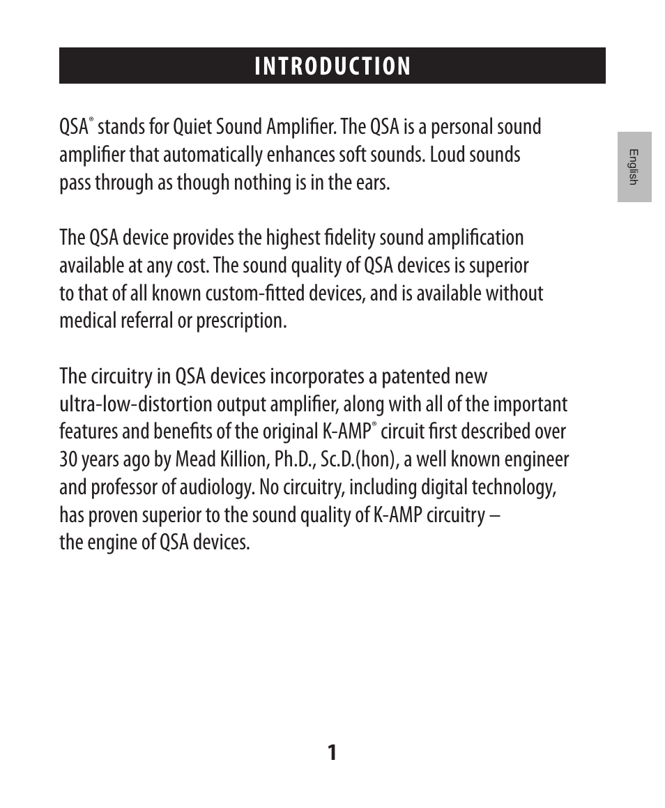 Introduction | Etymotic The BEAN® Quiet Sound Amplifier® User Manual | Page 2 / 86