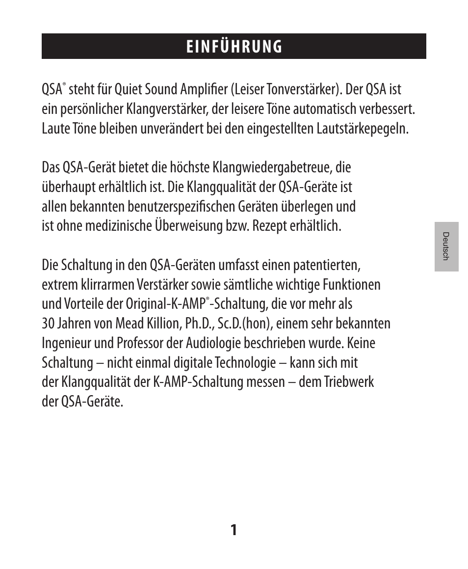 Einführung | Etymotic The BEAN® Quiet Sound Amplifier® User Manual | Page 30 / 86