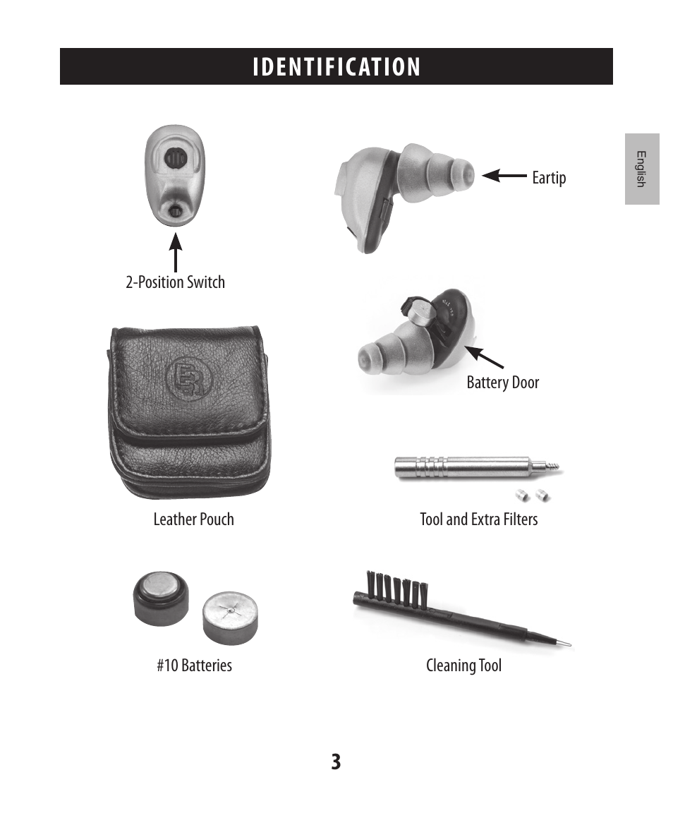 Identification | Etymotic The BEAN® Quiet Sound Amplifier® User Manual | Page 4 / 86