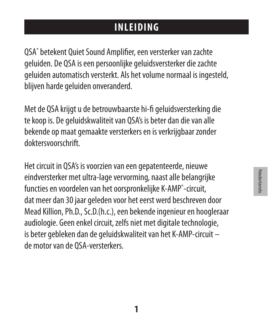 Inleiding | Etymotic The BEAN® Quiet Sound Amplifier® User Manual | Page 44 / 86