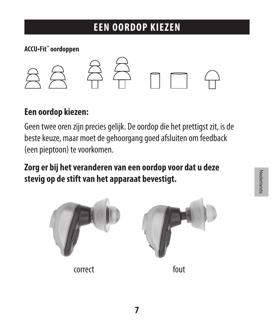 Een oordop kiezen | Etymotic The BEAN® Quiet Sound Amplifier® User Manual | Page 50 / 86