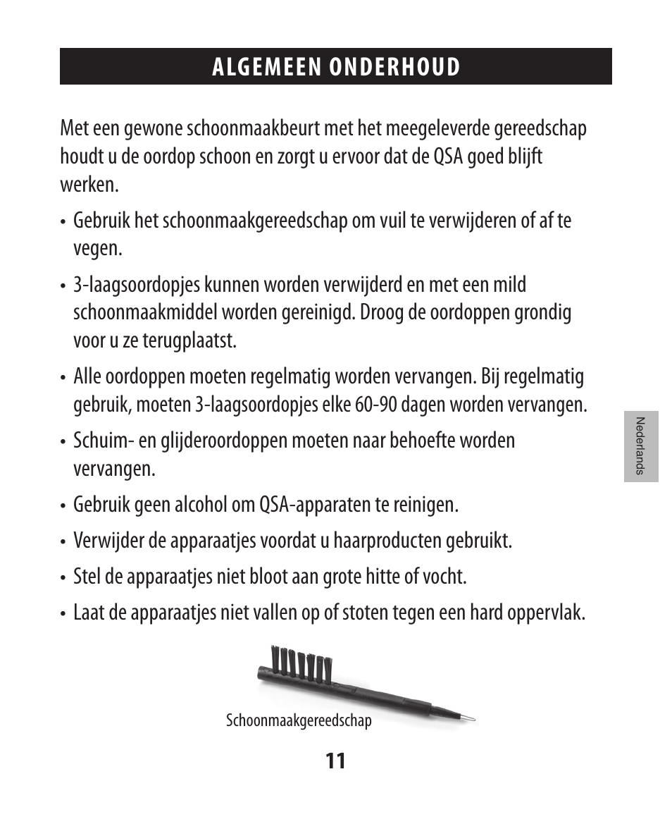 Algemeen onderhoud | Etymotic The BEAN® Quiet Sound Amplifier® User Manual | Page 54 / 86