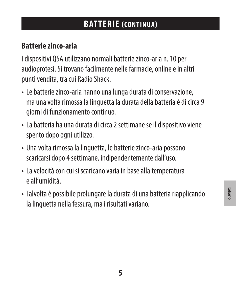 Batterie | Etymotic The BEAN® Quiet Sound Amplifier® User Manual | Page 62 / 86