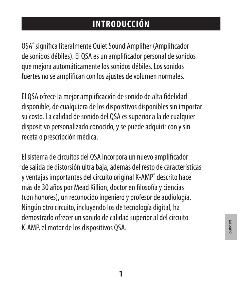 Introducción | Etymotic The BEAN® Quiet Sound Amplifier® User Manual | Page 72 / 86