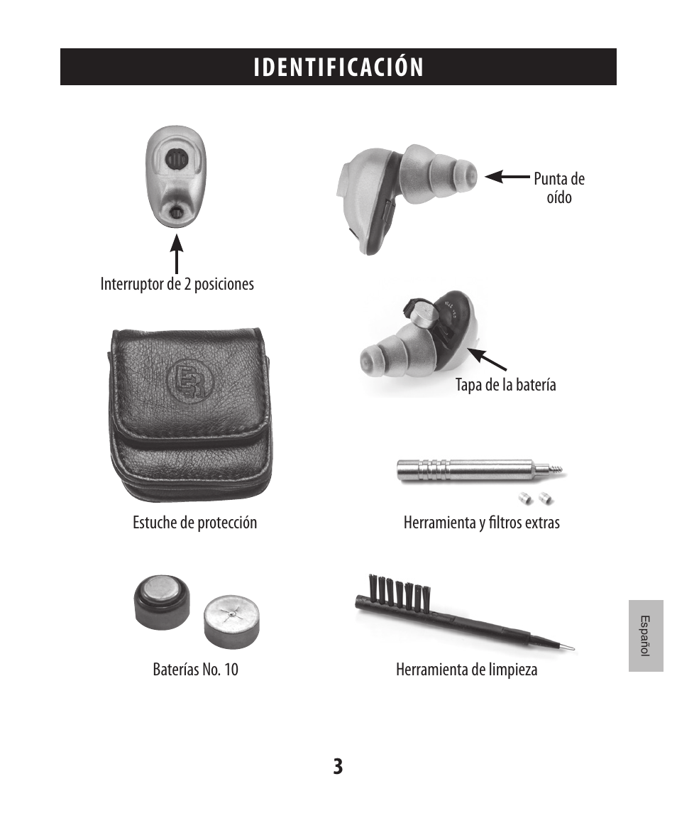 Identificación | Etymotic The BEAN® Quiet Sound Amplifier® User Manual | Page 74 / 86