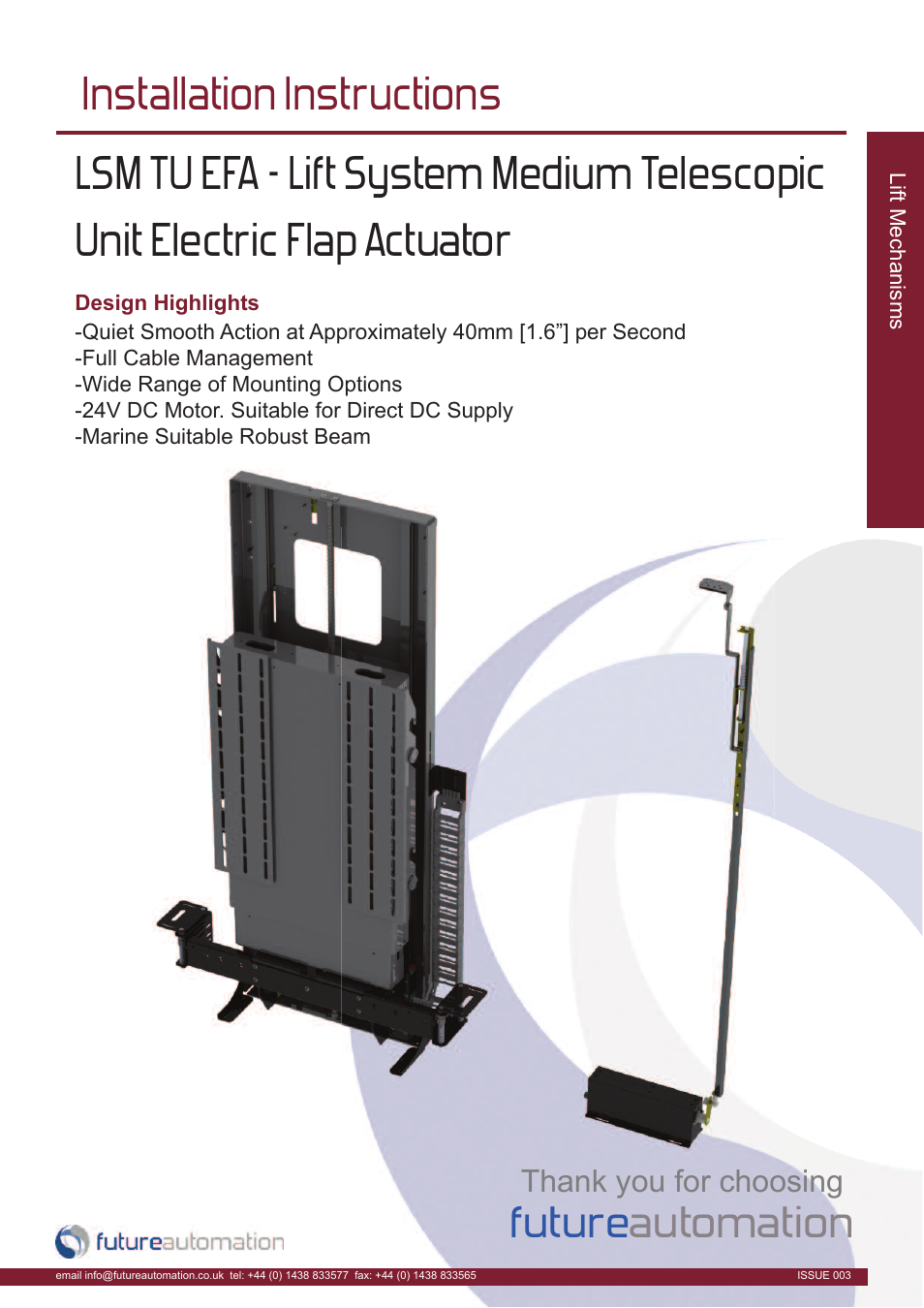 Future Automation LSM-TU-EFA User Manual | 20 pages