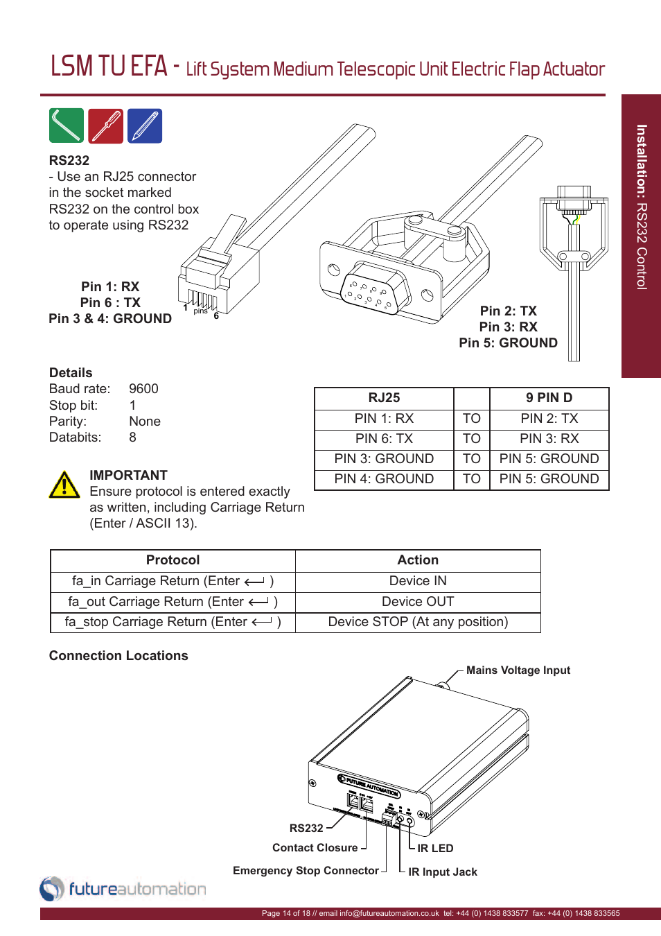 Lsm tu efa | Future Automation LSM-TU-EFA User Manual | Page 15 / 20